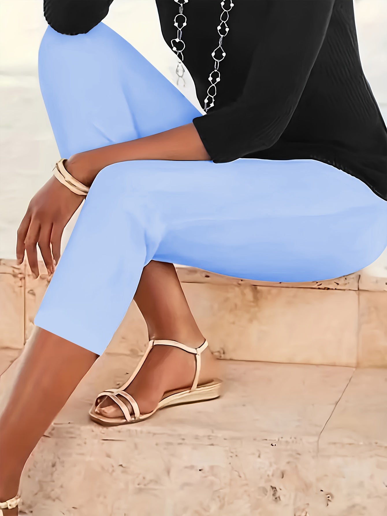 Plus Size Women's Yoga Pants Set High-Waisted Stretchy Compression Leggings