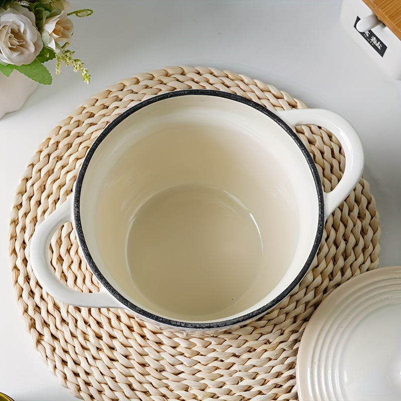 Enamel Cast Iron Soup and Stew Pot 16.5cm Oven Safe Gas and Electric Stove Use