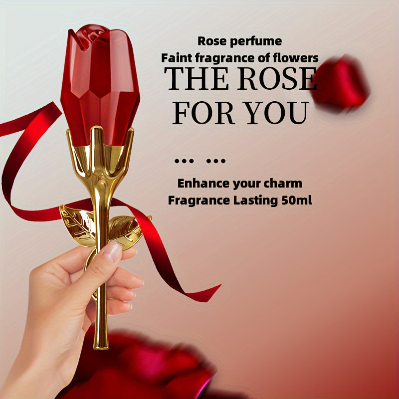 Perfume de rosa roja para mujer con aroma floral duradero 50ml regalo sin alcohol