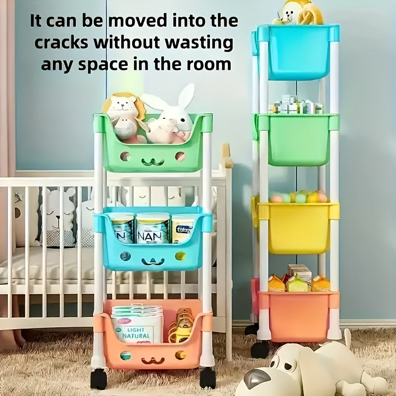 Plastic Macaron Storage Trolley for Living Rooms and Kitchens Water-Resistant