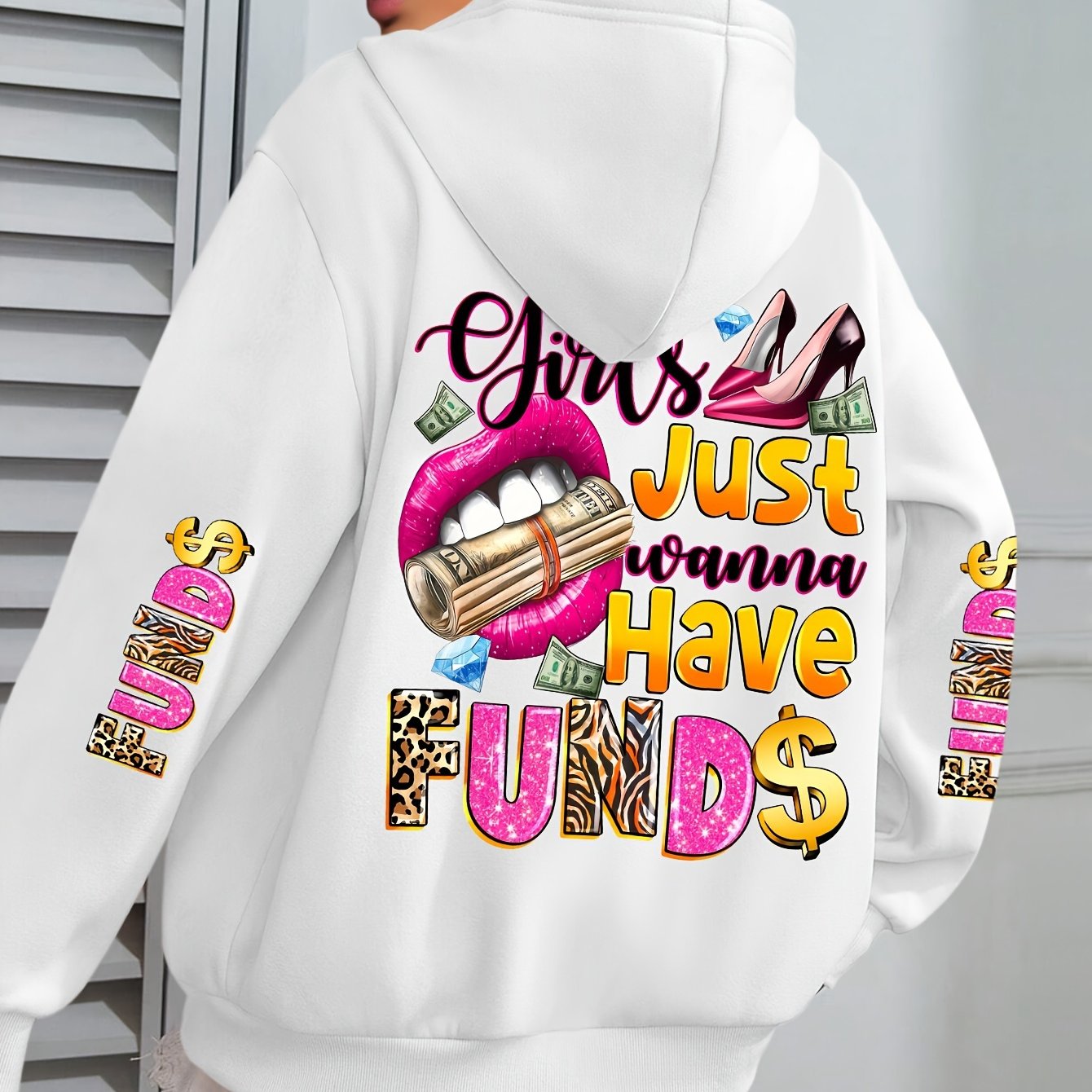 Plus Size Hoodie Men Women Polyester Knit Pullover Letter Print Autumn Winter