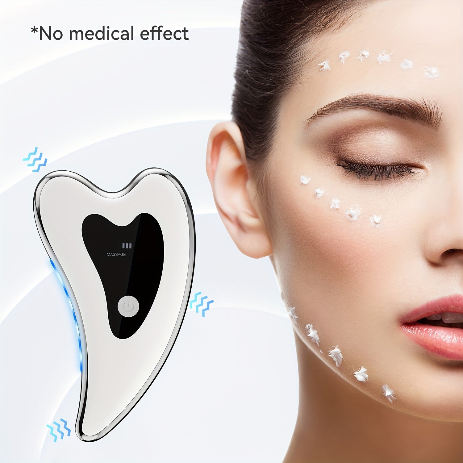 Dispositivo eléctrico Gua Sha con compresión caliente para rostro y cuello, batería de litio recargable