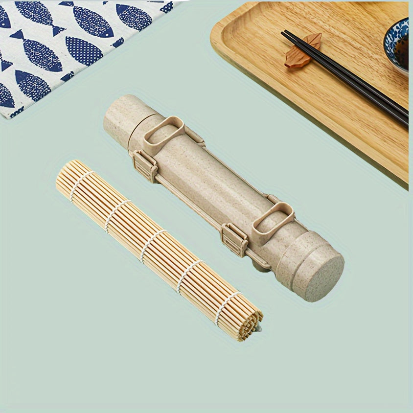 Set de inicio para hacer sushi, kit de 2 piezas, bazooka de sushi de plástico, rodillo, herramientas de cocina