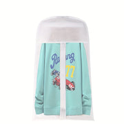 Set of 2 Kids Clothing Storage Bags Non-Woven Zipper Organizer for Wardrobe