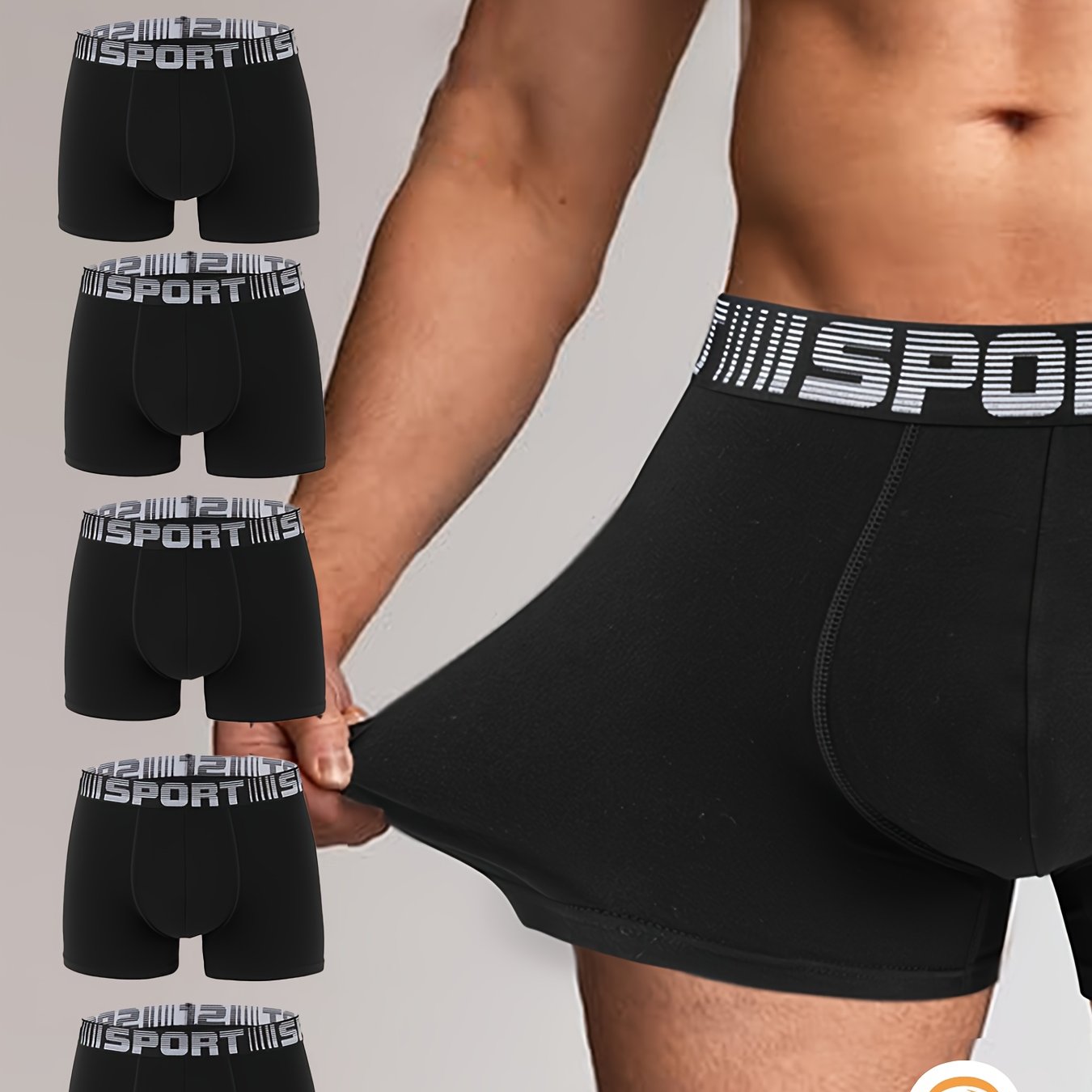 Men's Cotton Boxer Shorts Pack of 5 or 10 Solid Color Casual Medium Stretch