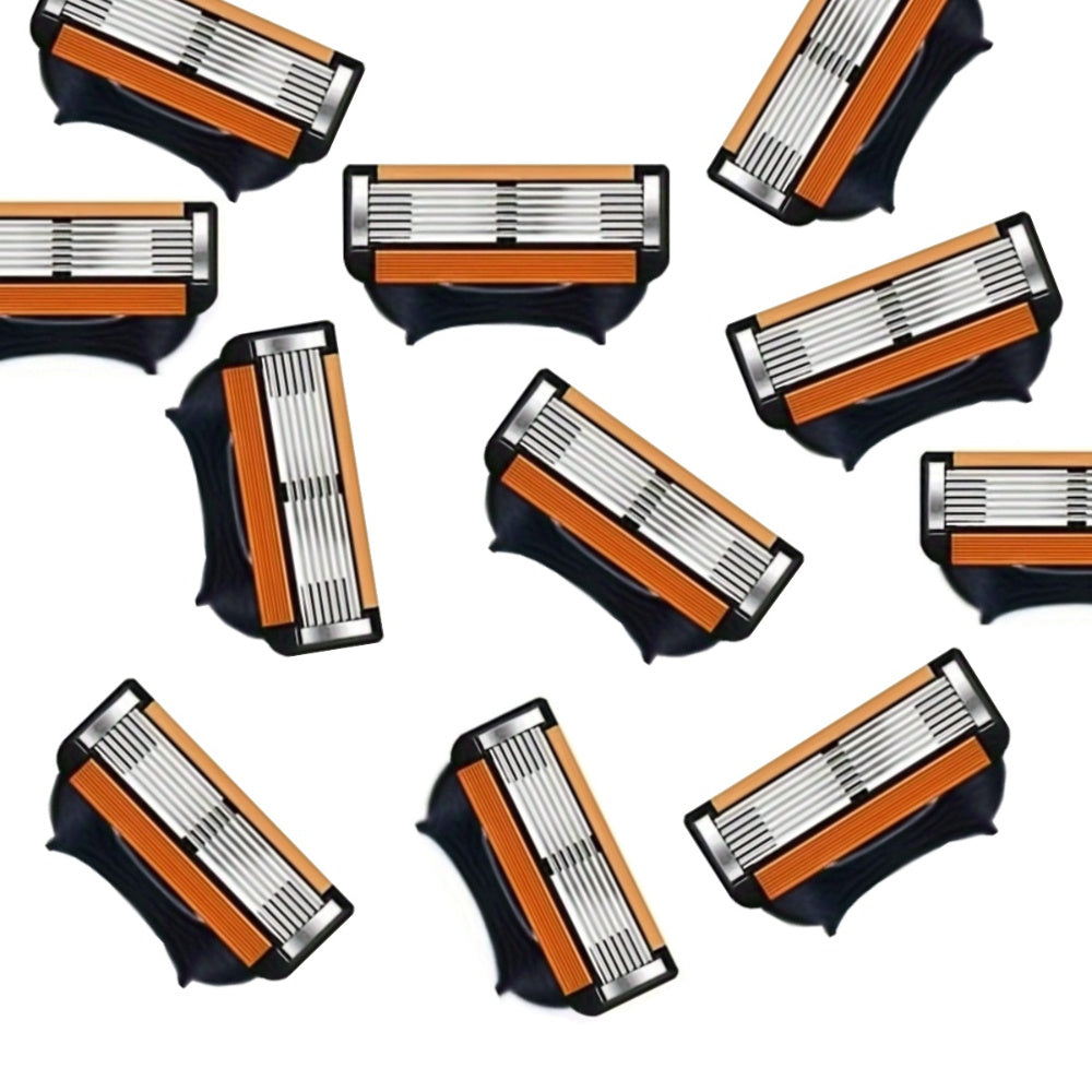 Men Stainless Steel Razor Blades Refills, 6-Layer, All Skin Types