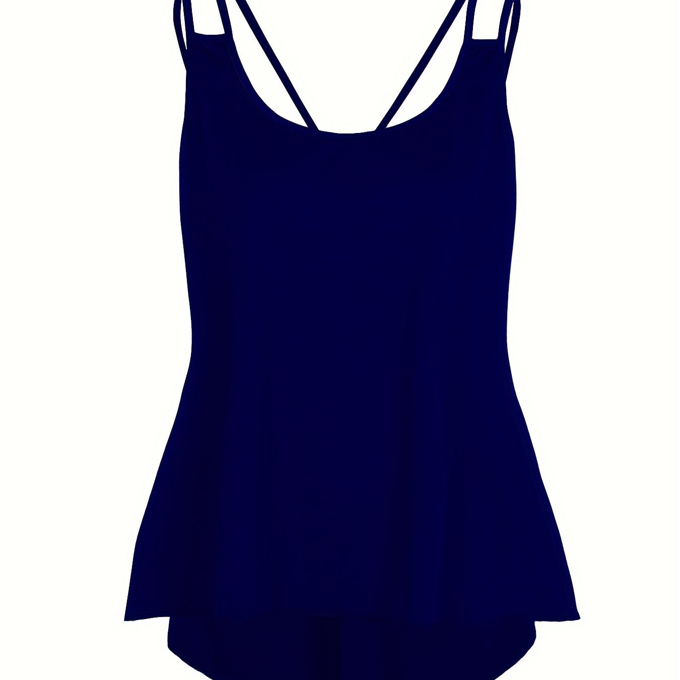 Women's Plus Size Casual Solid Slight Stretch Cut Out Back Tank Top