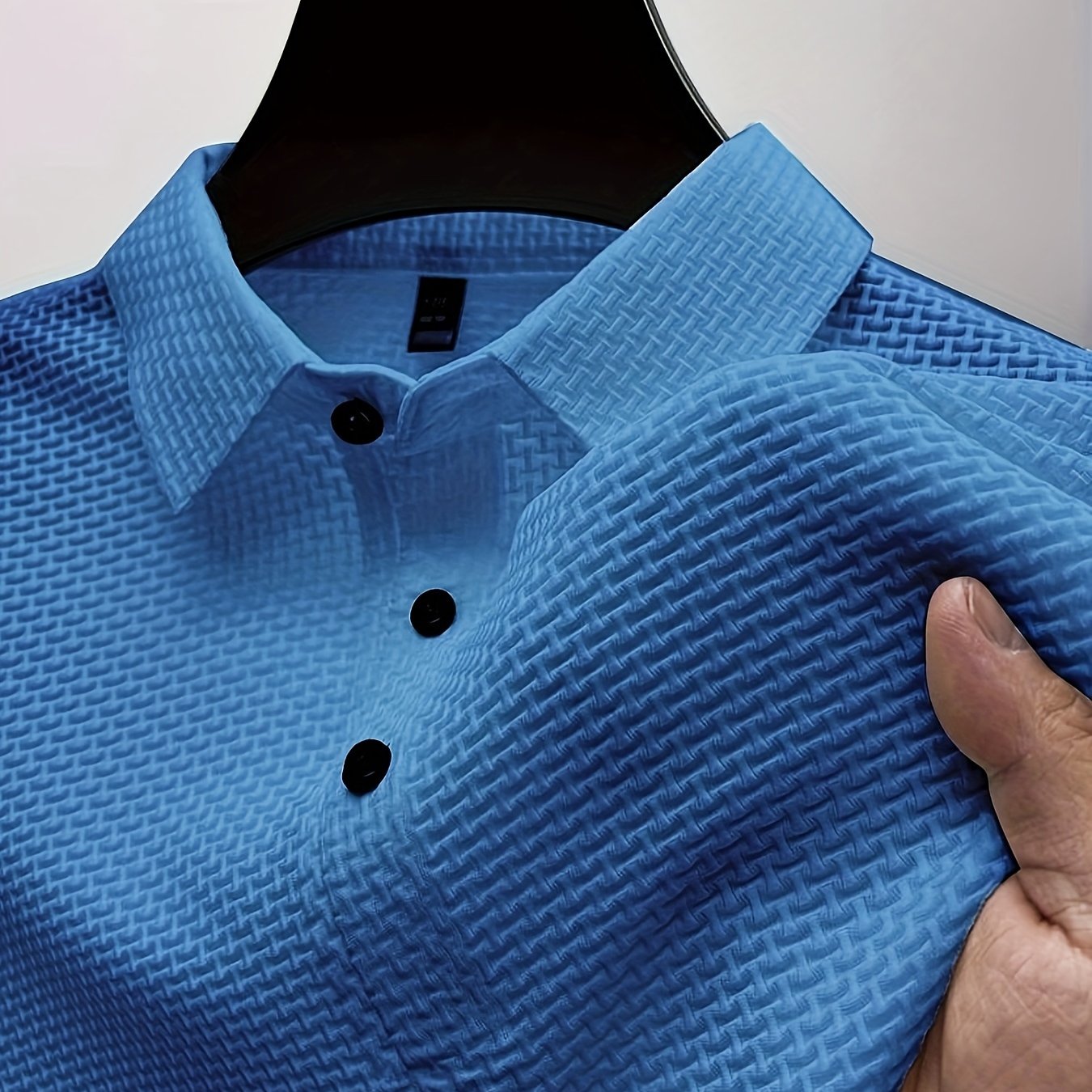 Men's Mesh Stretch Golf Shirt Short Sleeve Summer Outdoor Geometric Pattern