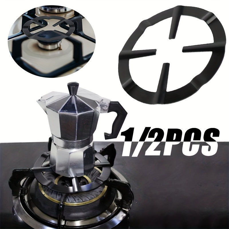 Stainless Steel Espresso Maker Set 1/2pcs with Black Handle Gas Stove Compatible