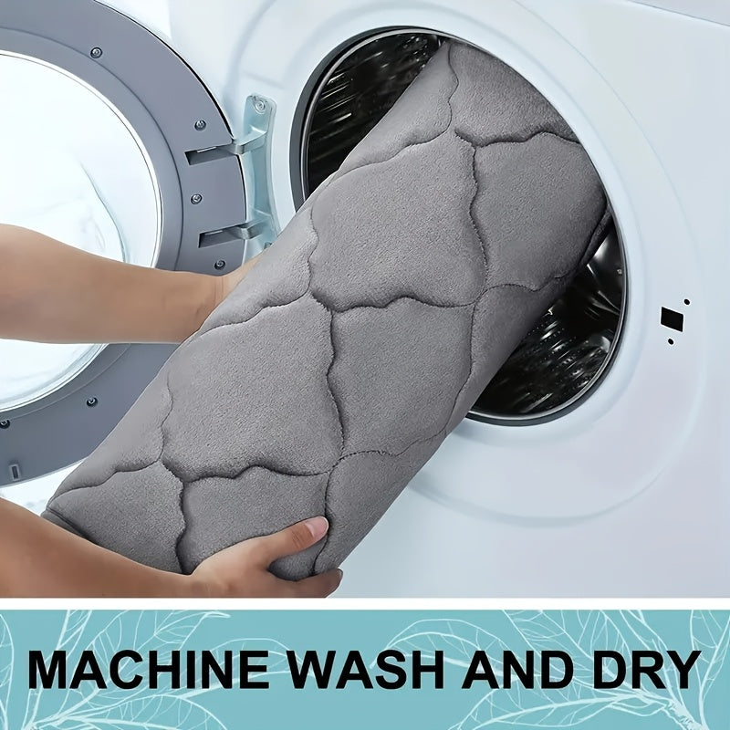 Коврик для ванной из фланелевой пены с эффектом памяти, нескользящий, впитывающий коврик для ванной, легкоочищаемый коврик для душа для домашнего декора ванной комнаты, идеально подходит для осеннего сезона, не требует электричества