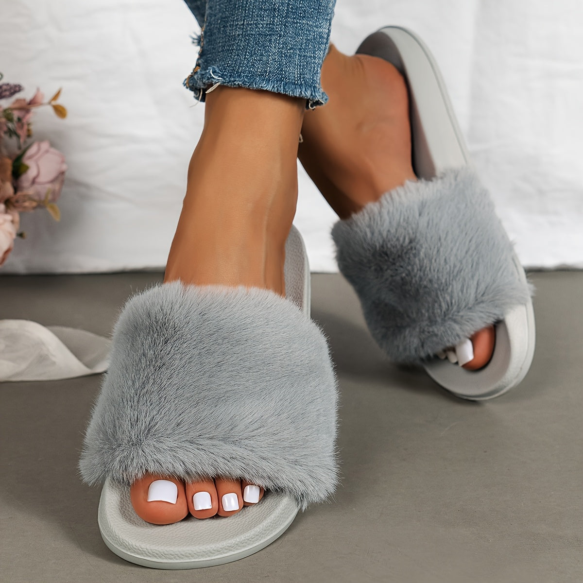 Women's Solid Color EVA Slip-On Home Slippers with Non-Slip Soft Bottom