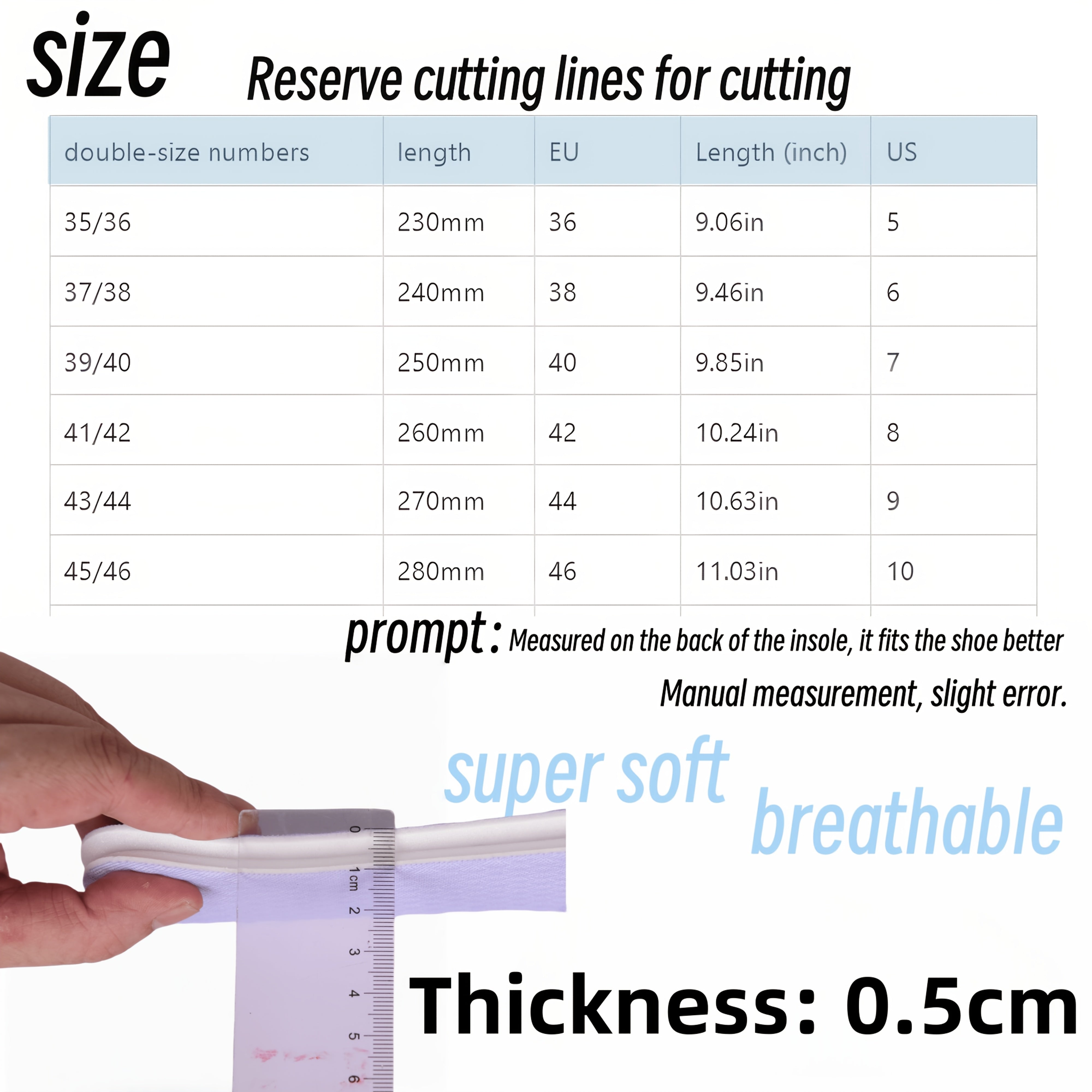 Unisex Sports Insoles Shock Absorbing Breathable Memory Cushioned 4 Pairs