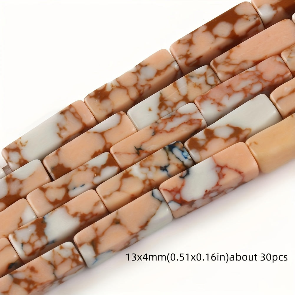 Natural Stone Jasper and Shoushan Beads Set for Jewelry Making Multicolor Cylindrical