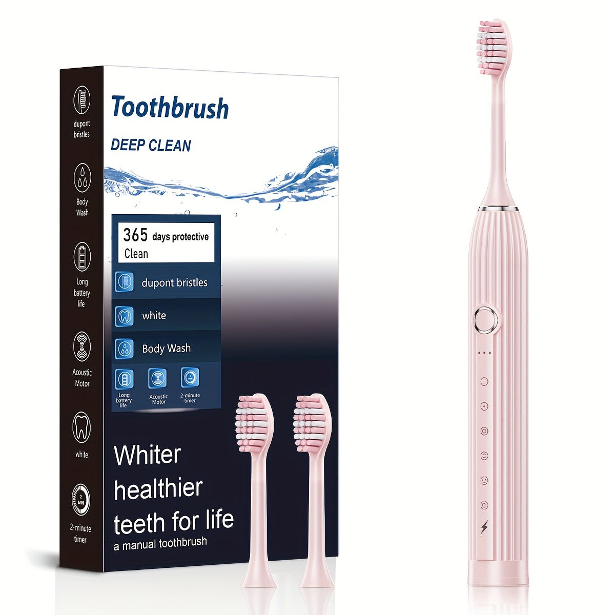 Electric Toothbrush and Water Flosser Set for Adults Rechargeable USB Charging Soft Bristles Deep Clean