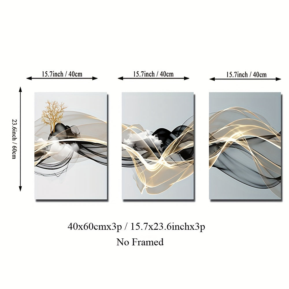 3-Piece Canvas Wall Art Set Landscape Modern Art Posters for Bedroom Living Room Decor