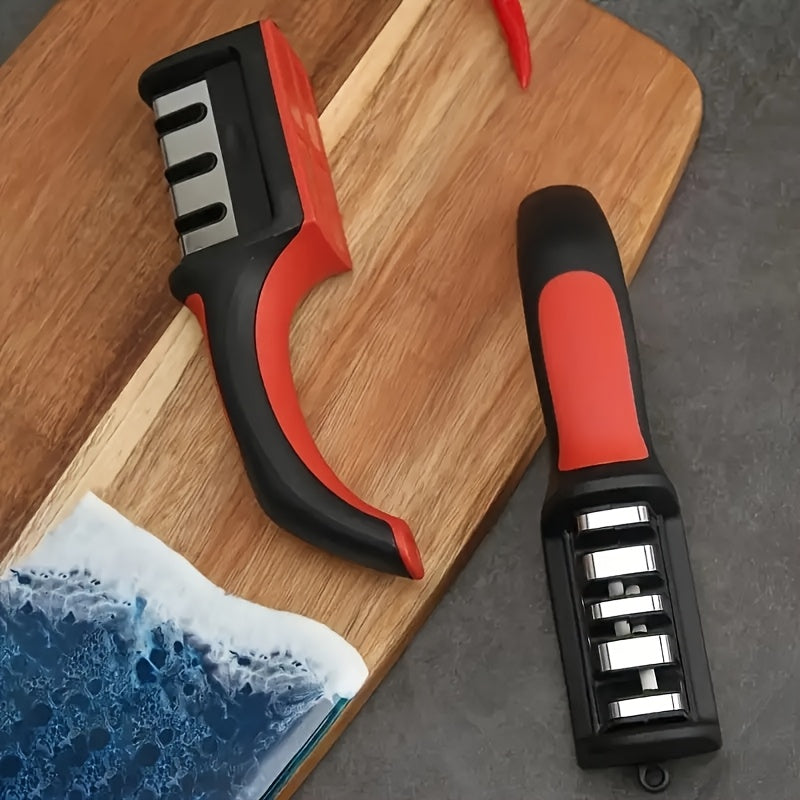 Эргономическая точилка для ножей с рукояткой для комфорта, портативный, из высокоиндексного пластика с разноцветными смешанными цветами