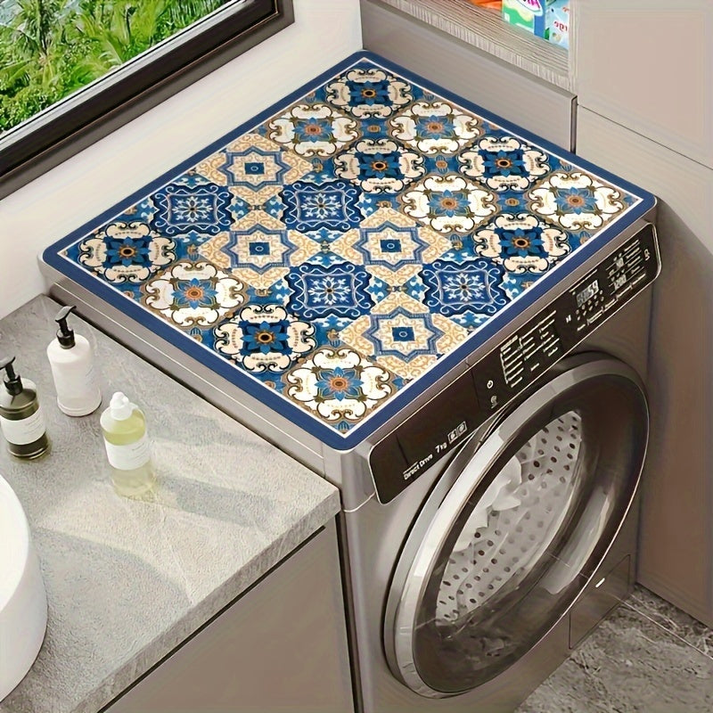Absorbent Dust Cover for Washing Machines and Furniture Classic Plaid Mandala Design