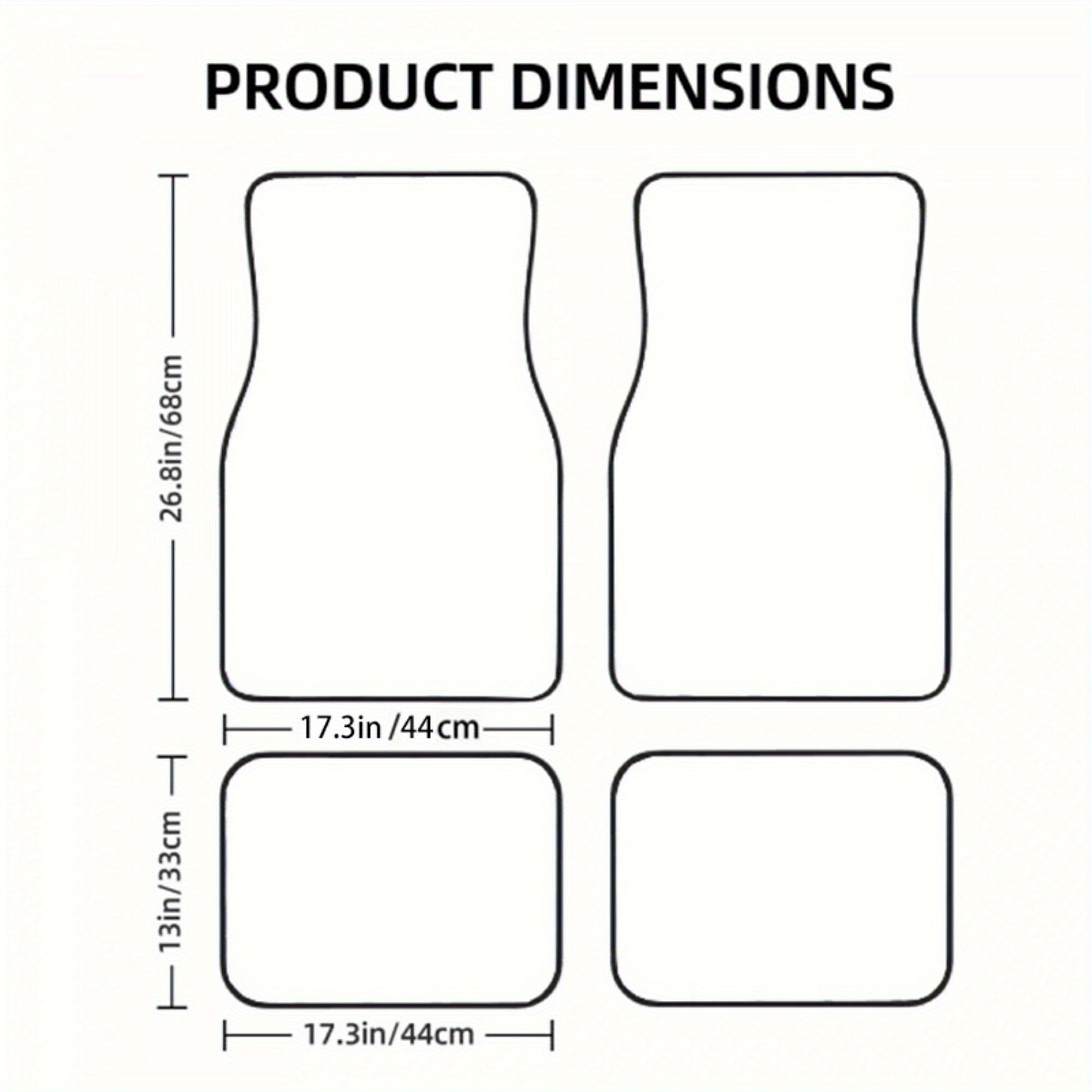 Car Floor Mats Polyester Fiber Racing Stripes Set for Vehicles