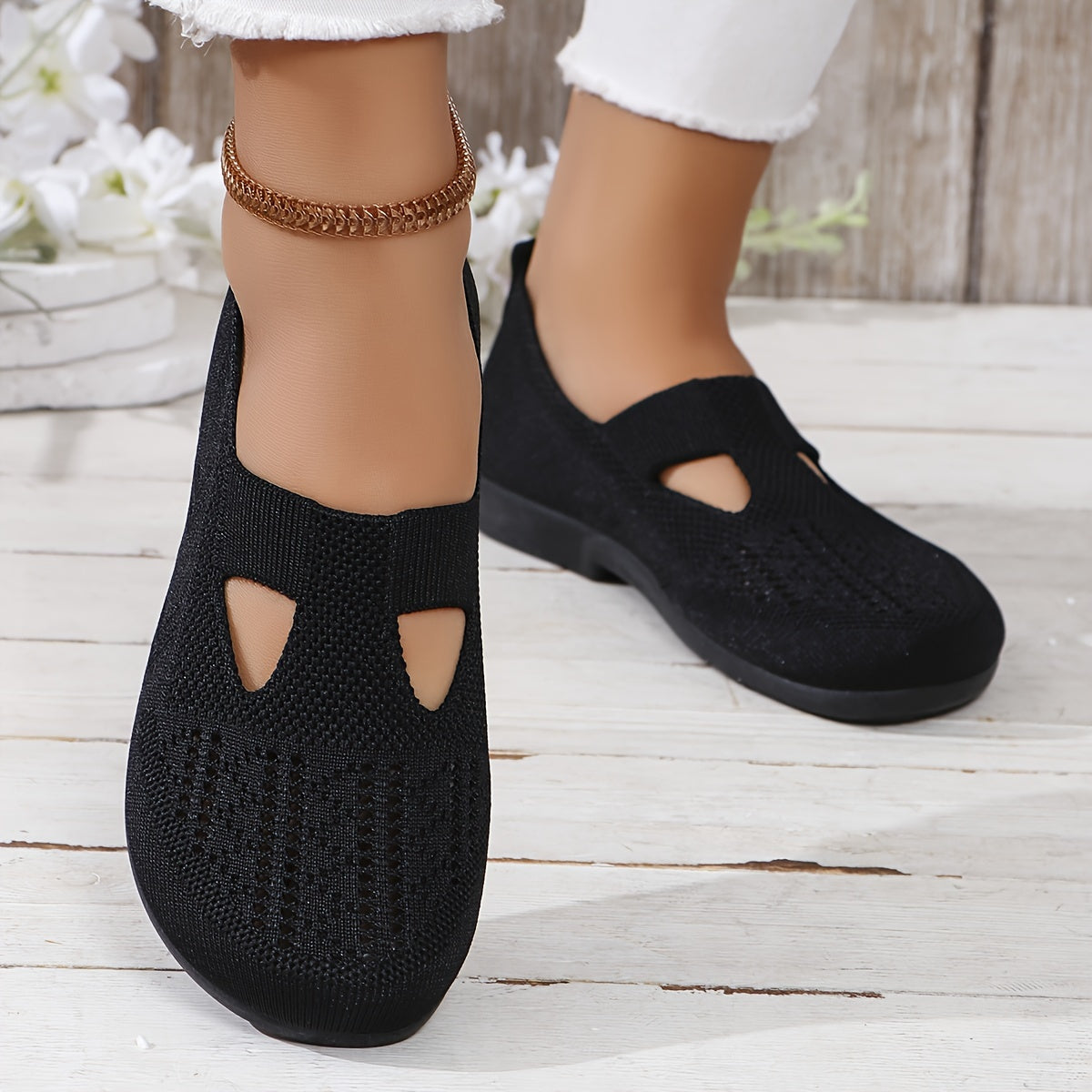 Women's Slip-On Shoes Breathable Flats Lightweight Summer Casual Shoes