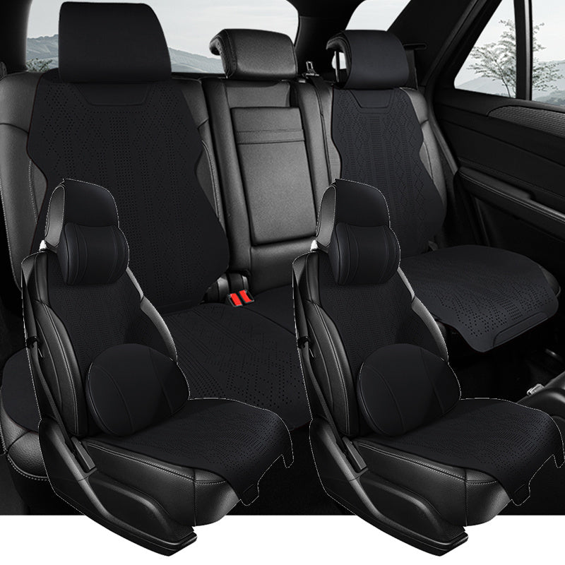 Universal Car Seat Covers Ultra-Thin Suede Breathable Anti-Slip For All Seats