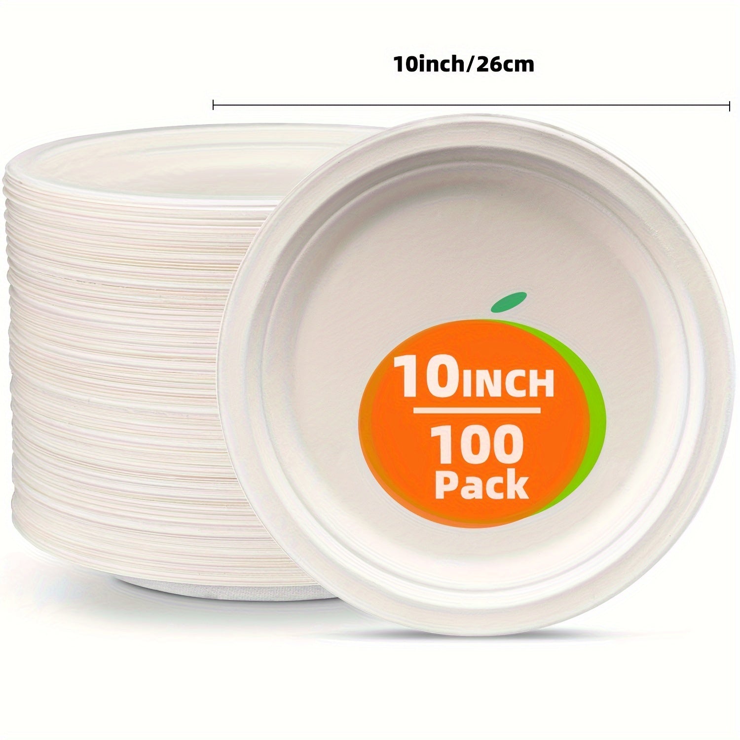 Bir martalik qog'oz plitalar 10 9 7 dyuym, 50 ta, 100 ta, partiyalar va pikniklar uchun paket