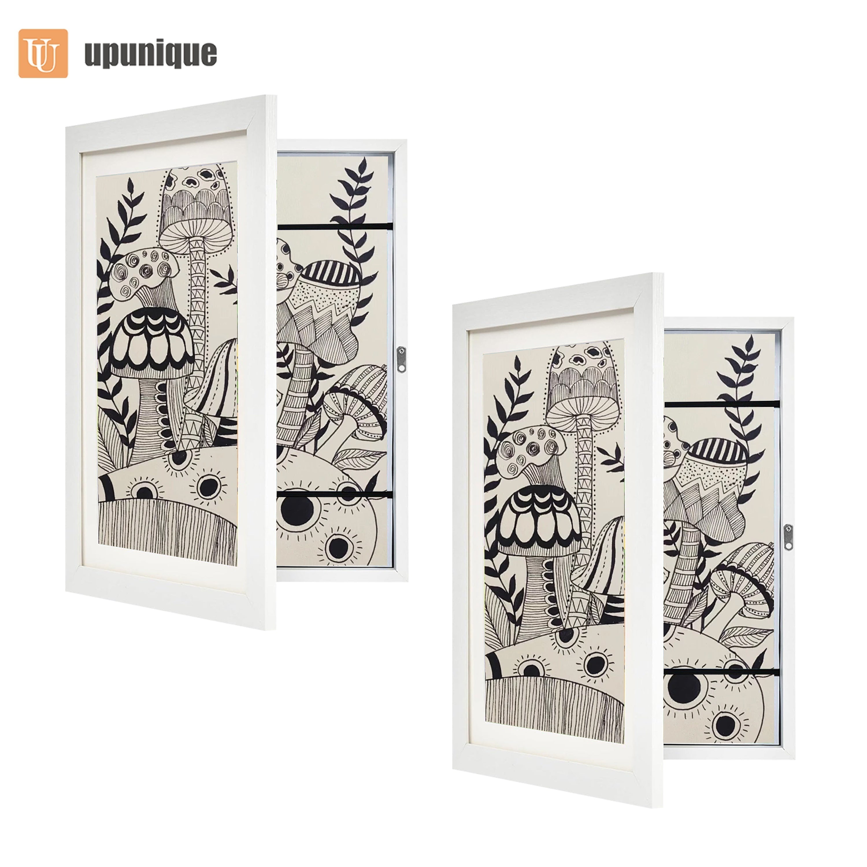 Kids Wooden Magnetic Picture Frame for Drawings and Schoolwork, Vertical, Lightweight