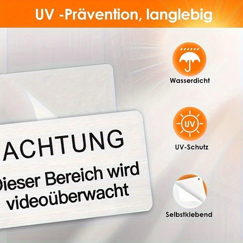 Алюминисовая видеонаблюдательная табличка для стены, самоклеящаяся, водонепроницаемая, УФ-защита, устойчивая к ржавчине