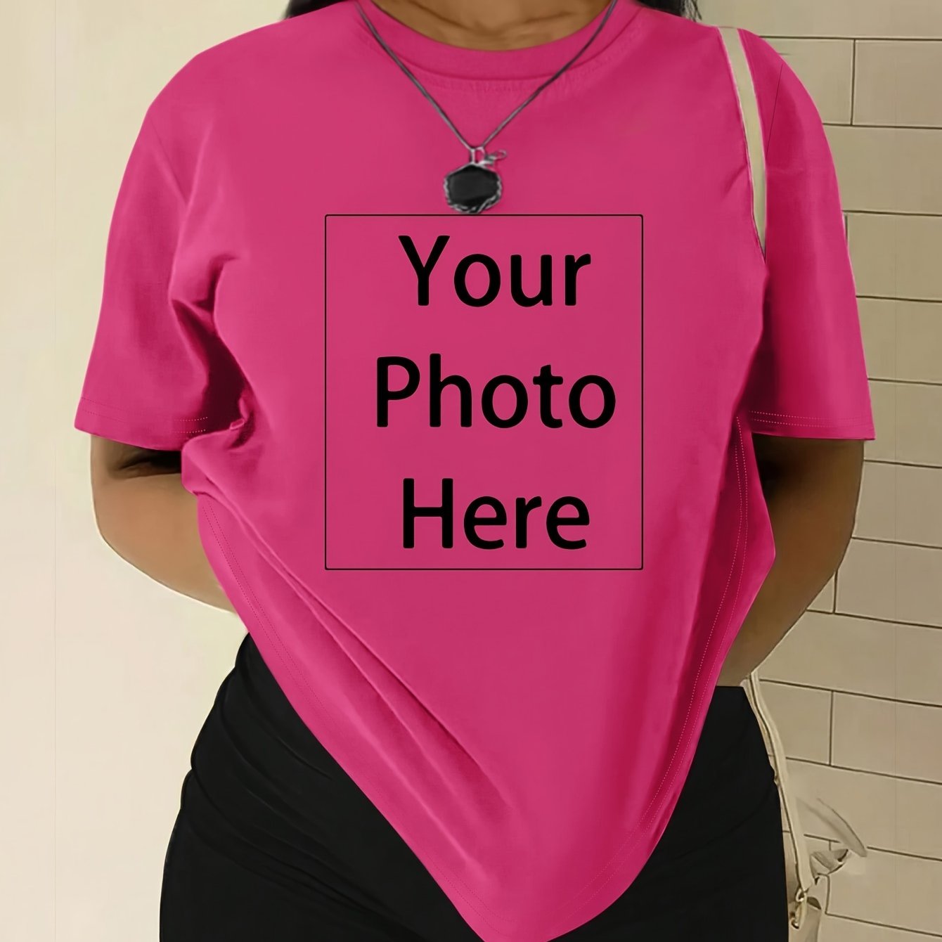 Unisex Printed Crew Neck T-Shirt Polyester Blend All-Season Plus Size