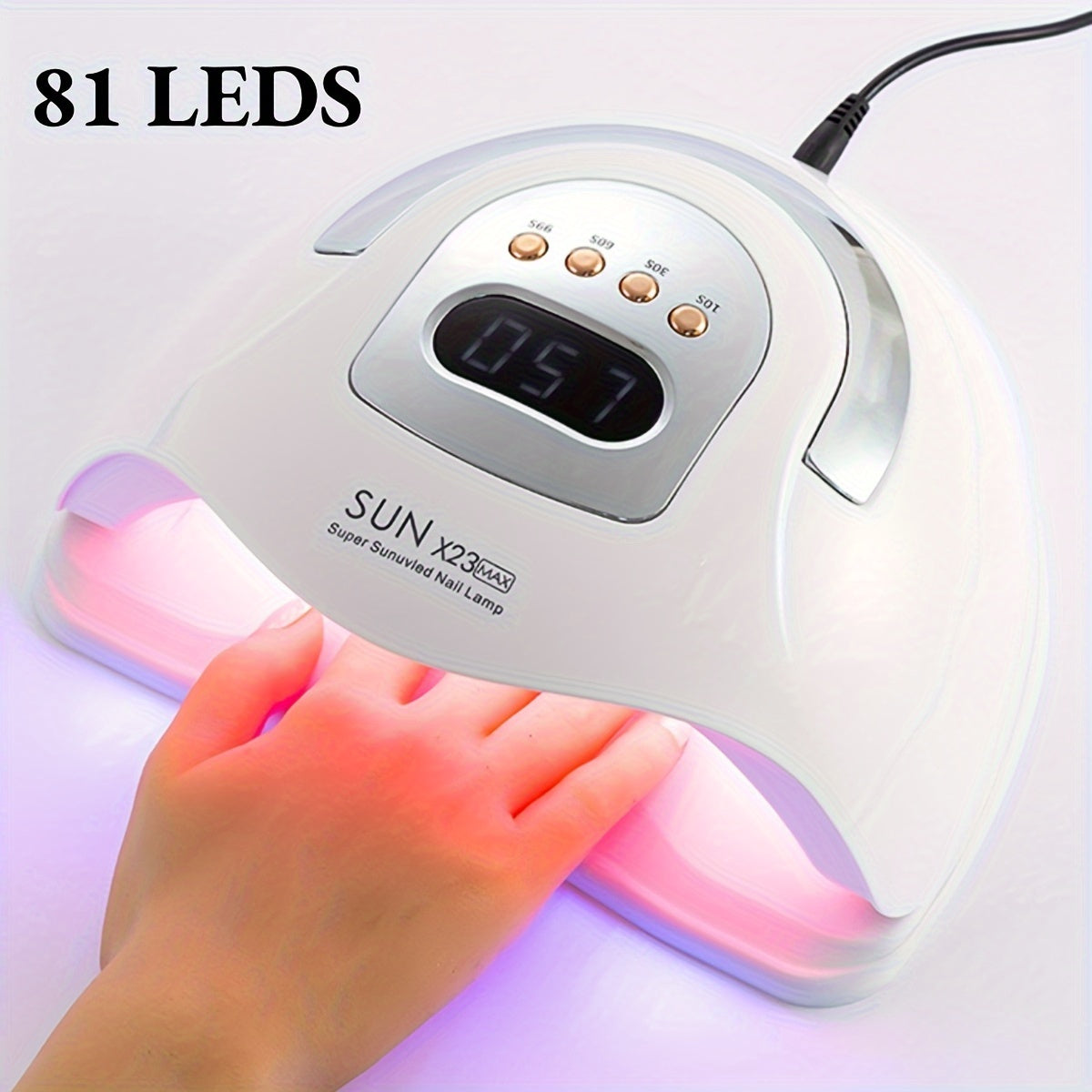 High-Power LED Nail Lamp with 81 Beads Automatic Sensing 4-Speed Timer European Plug