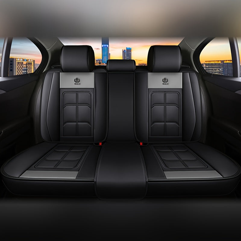 PU Leather Car Seat Covers with Red Accents for Sedans and SUVs Durable Comfortable Interior Accessory