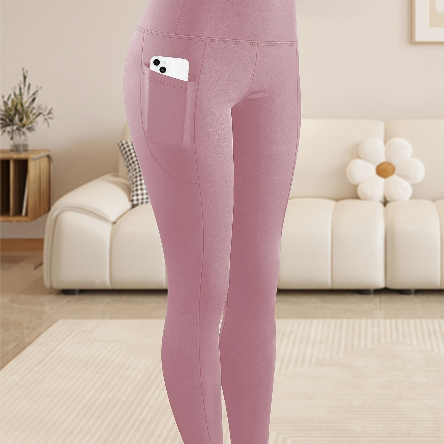 Plus Size Women's High-Waisted Crop Pants Black Stretchy Skinny Fitness Everyday