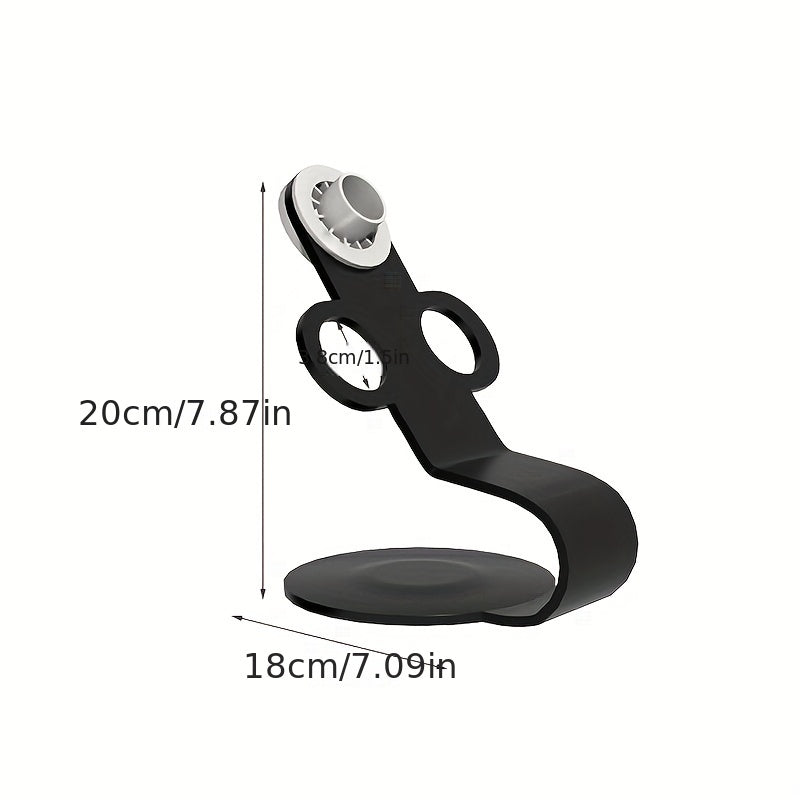 Aluminum Alloy Hair Dryer Holder with Magnetic Bracket and Cable Management for Bathroom Organization