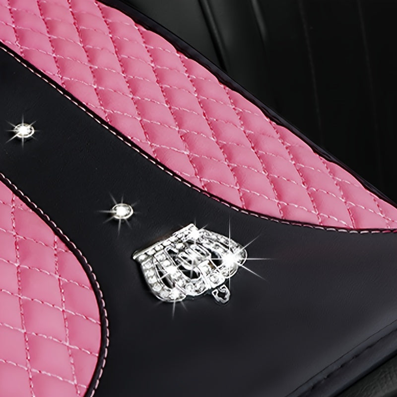 Universal avtomobil o'rindiq tutqichining qopqog'i rhinestone charm bilan, charm bilan, sirg'almas, chidamli, erkaklar va ayollar uchun