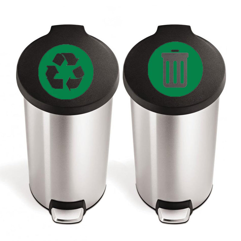 2 dona vinil axlat qutisi yorliqlari, olib tashlanadigan axlat qutisi stikerlari