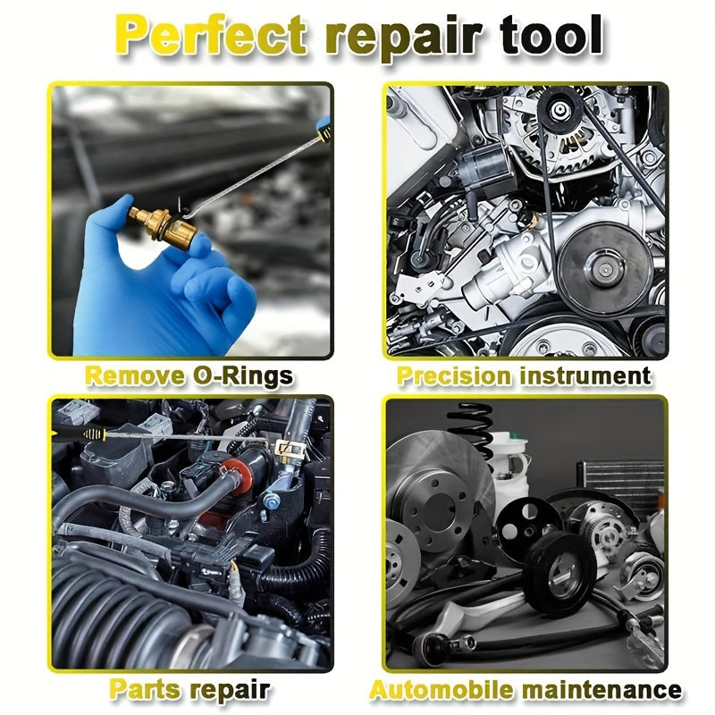 Juego de 4 piezas de herramientas para reparación de juntas de sellos de aceite con gancho y pinza para automóvil