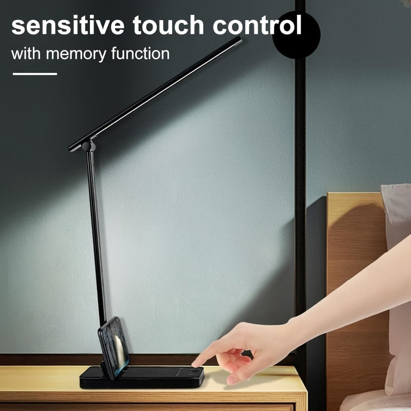 Adjustable LED Desk Lamp Touch Control Dimmable with 5 Lighting Modes USB Powered White or Black