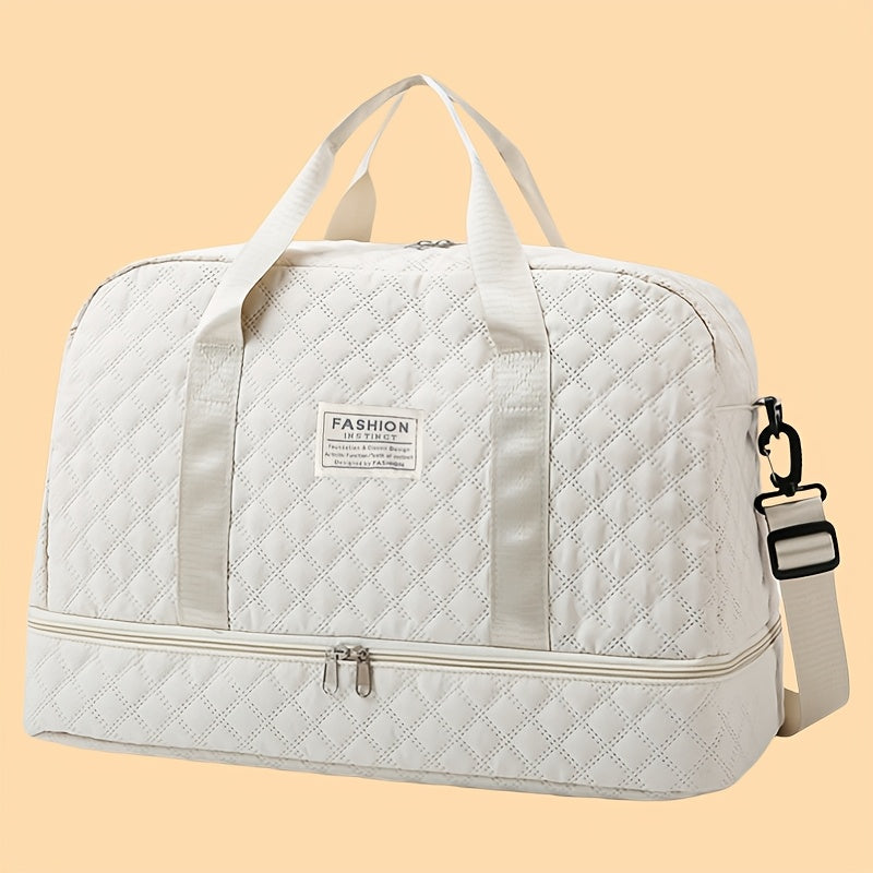 1 dona Ayollar uchun Nylon Sayohat Sumkasi - Yengil va Katta Hajmli, Qo'lga olib yurish yoki Krossbody sifatida ishlatilishi mumkin, Qisqa masofali sayohat uchun fermuarlı.