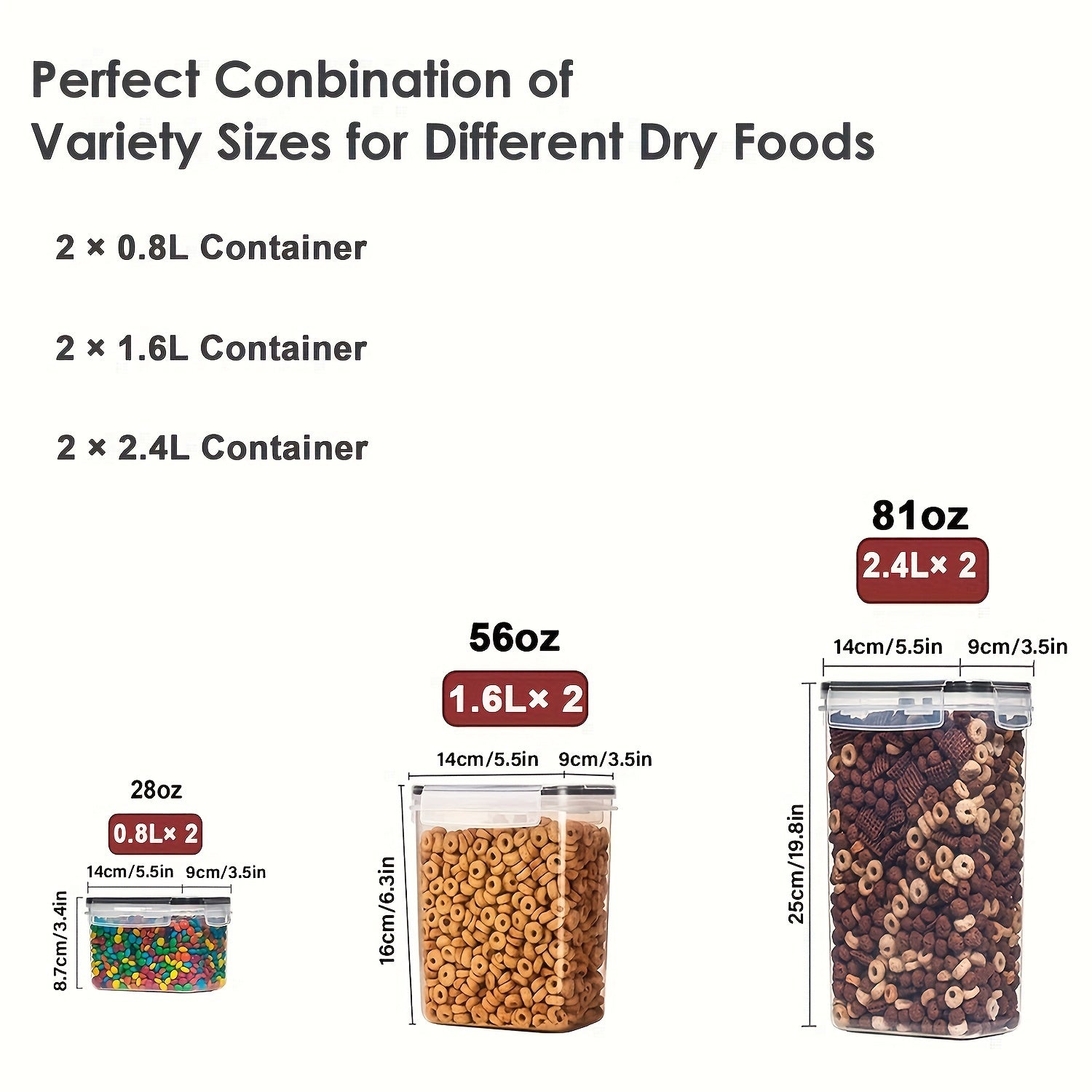 6-Piece BPA-Free Food Storage Container Set with Labels for Pantry Organization