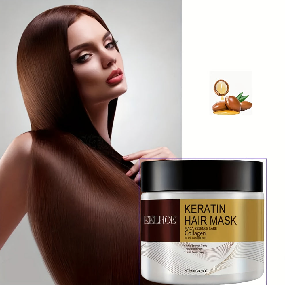 Unisex Adult Keratin Hair Mask with Collagen and Coconut Oil Deep Nourishing Treatment for Normal Hair