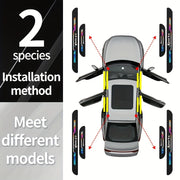 Car Door Sill Protectors 4 Pack Reflective Anti-Scratch Threshold Stickers