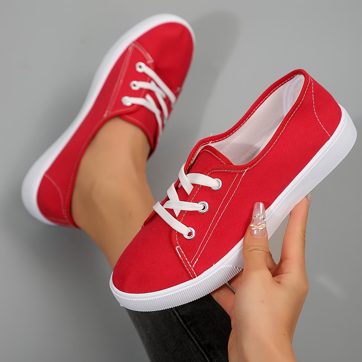 Women's Breathable Casual Sneakers with Rubber Sole, Lightweight, All-Season