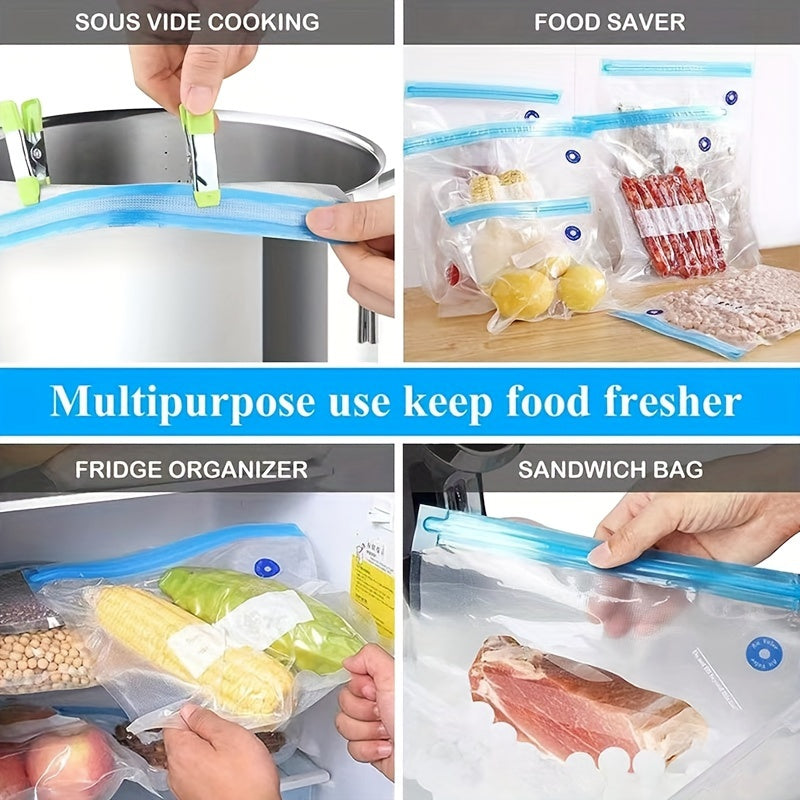 Reusable Food Vacuum Storage Bags Set in Various Sizes for Fresh Food Preservation