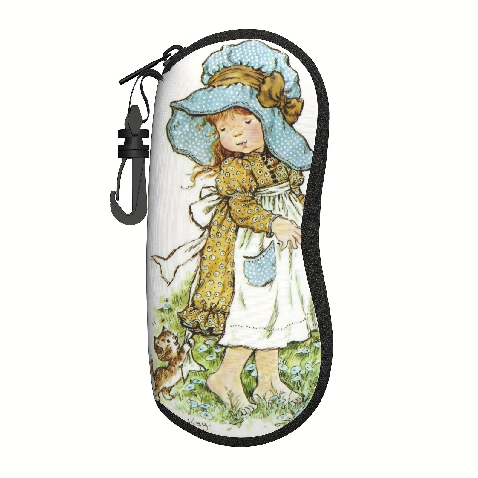 Vintage Garden Style Eyeglass Case with Zipper Soft Lightweight Glasses Pouch for Men Women