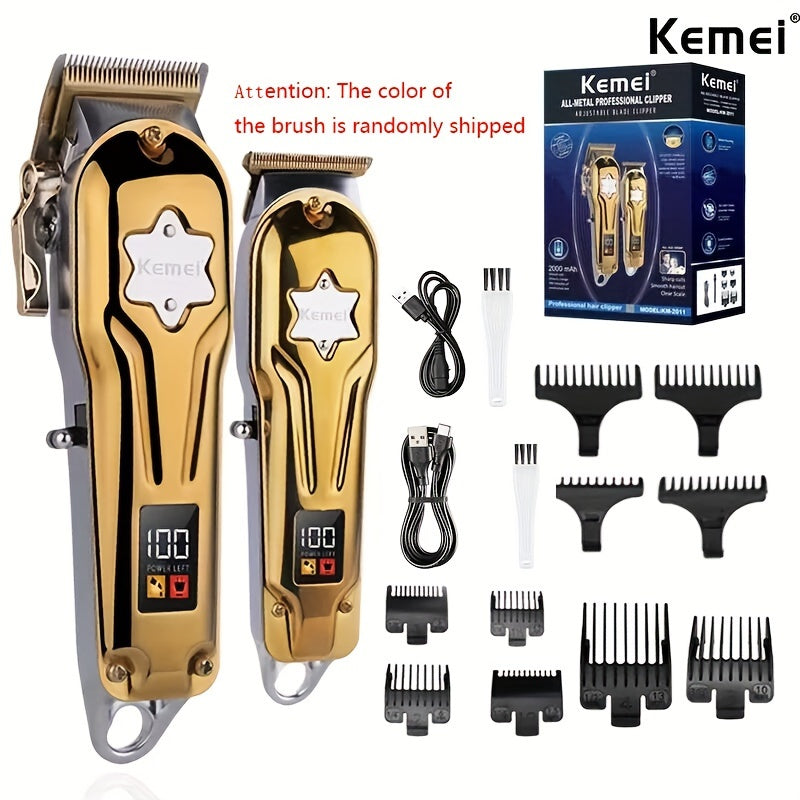Professional Hair Clippers KM-2011 Series USB Rechargeable Lithium Battery Metal Body Accessories