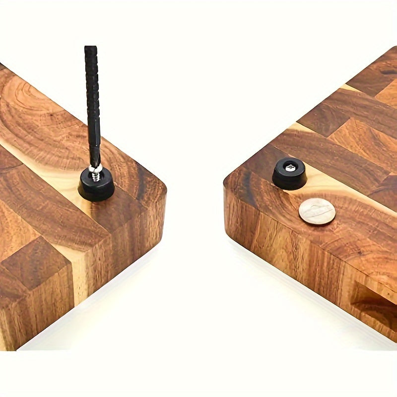 12 Rubber Foot Mats with Stainless Steel Screws for Furniture and Electronic Devices