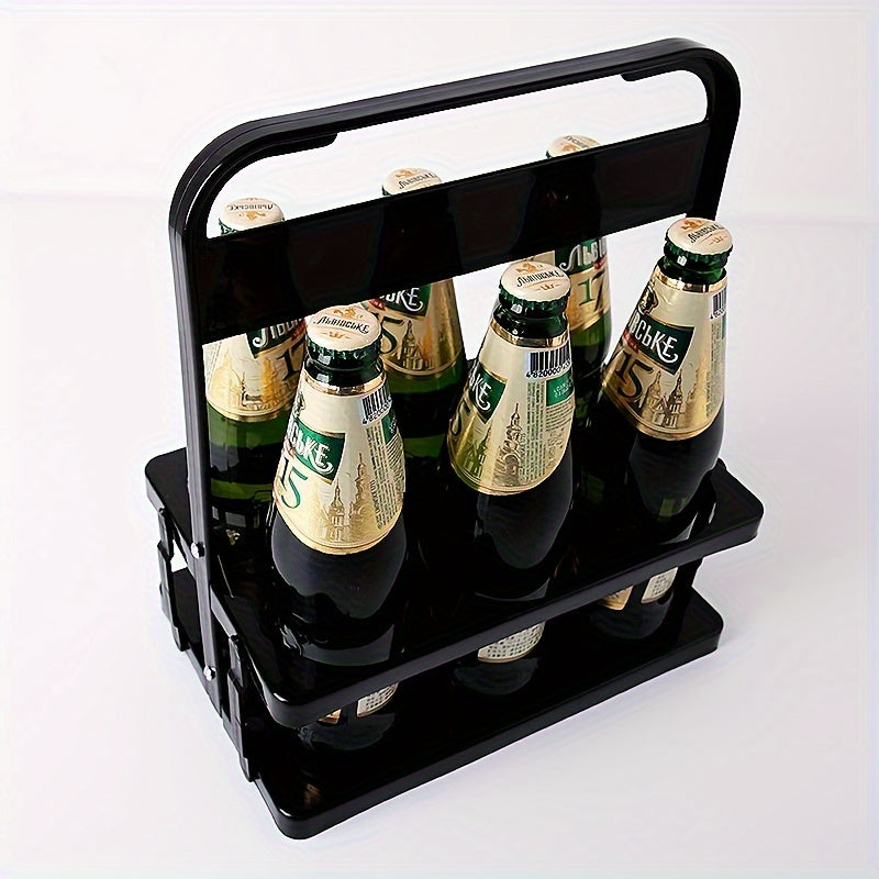 Portable Collapsible Plastic Beer Carrier for 6 Bottles for Bars Picnics and Catering