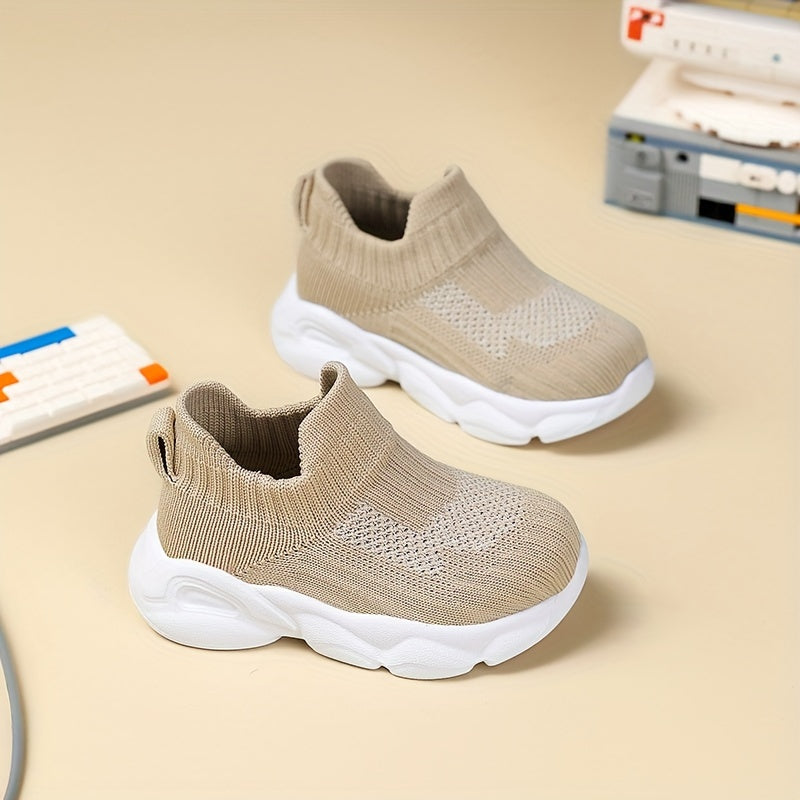 Infants Toddlers Slip-On Sneakers with Anti-Slip EVA Sole Fabric Upper All-Season