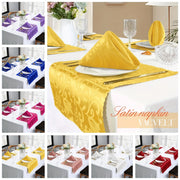 Set of 12 Satin Jacquard Napkins 43.18 cm for Banquets Weddings Parties