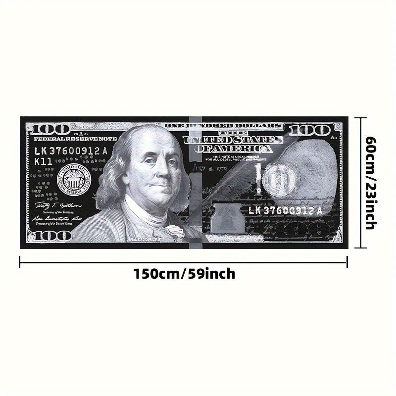 Polyester Area Rug with Dollar Design Non-Slip Thick Velvet Runner for Living Room