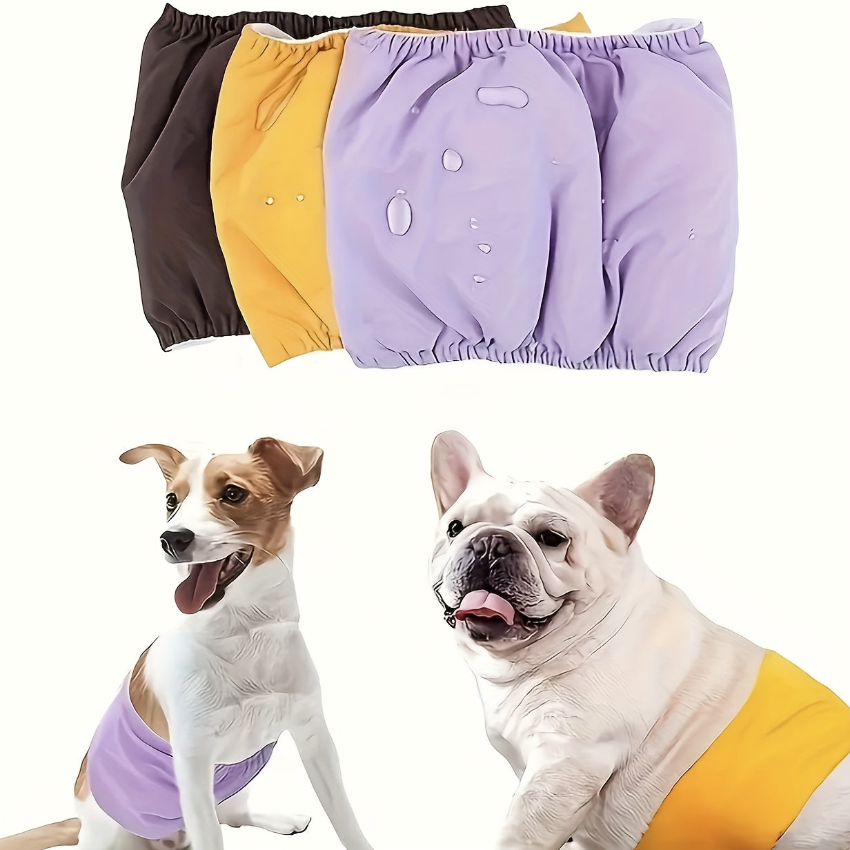 Washable Reusable Dog Belly Band Diapers for Male Dogs Leakproof with Magic Tape